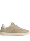 Woolrich Beige Suede Sneakers With Contrasting Heel In Multi