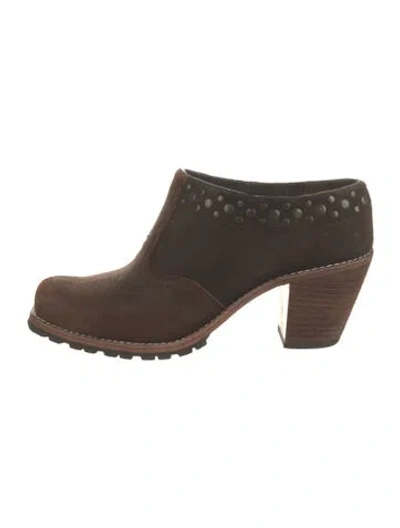 Pre-owned Woolrich Suede Studded Accents Boots In Brown