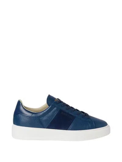 Woolrich Suede-panel Leather Sneakers In Blue