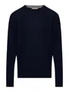 Woolrich Logo Embroidered Crewneck Jumper In Blue
