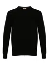 Woolrich Ribbed Crewneck Sweater Long Sleeves In Black