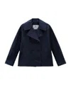 Woolrich Summer Double-breasted Peacoat In Black