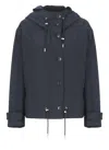 Woolrich Midnight Blue Polyester Jacket In Black