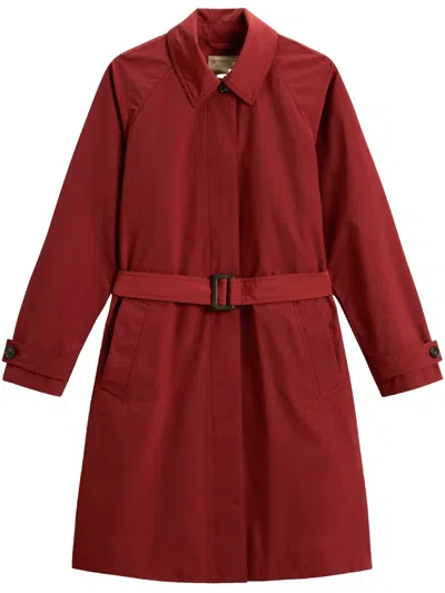 Woolrich Summer Trench Coat In Red