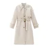 Woolrich Single-breasted Belted Trench Coat In Light Oak