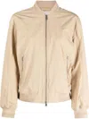 Woolrich Summer Zip-up Bomber Jacket In Nude