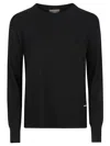 Woolrich Knitwear Crew Neck Long Sleeves Ribbed Hem In Black