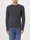 Woolrich Logo Embroidered Crewneck Jumper In Grey Shadow