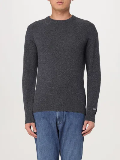 Woolrich Logo Embroidered Crewneck Jumper In Grey