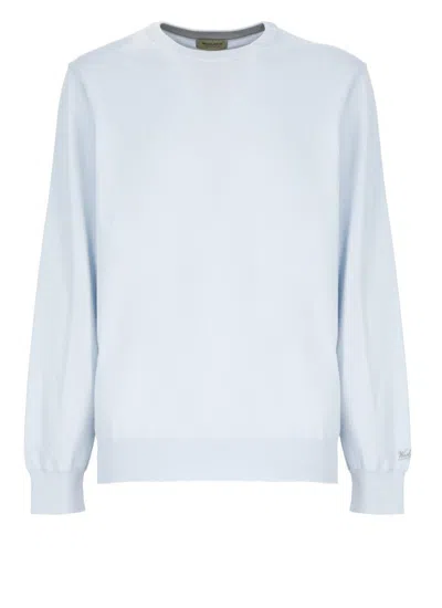 Woolrich Crewneck Cotton Sweater Ribbed Cuffs In Black