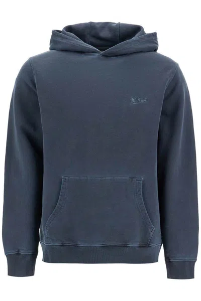 Woolrich Hooded Sweatshirt With Tie-d In Blue