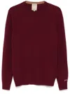 Woolrich Classic Crew Neck Wool Sweater In Deep Burgundy In Red