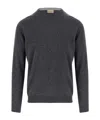 Woolrich Crew Neck Sweater Ribbed Cuffs In Gray