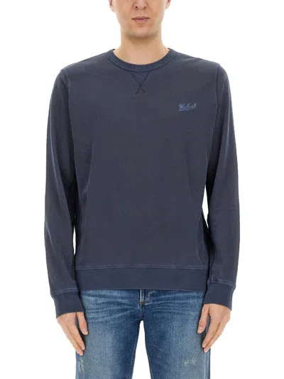 Woolrich Logo Embroidered Crewneck Sweatshirt In Gold