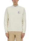 Woolrich Logo Crew Neck Sweater In Ivory
