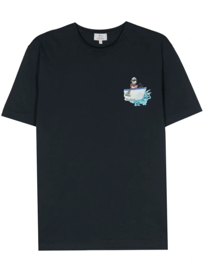 Woolrich Logo-print Cotton T-shirt In Blue