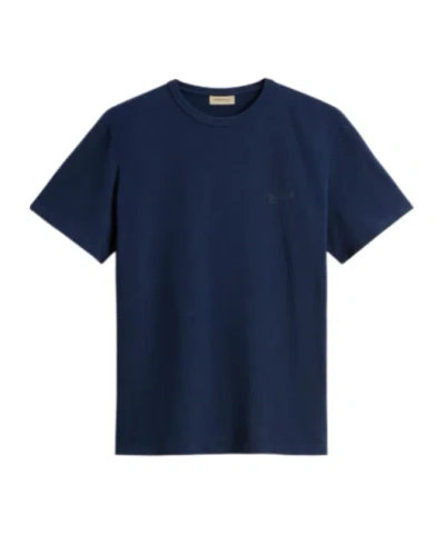 Woolrich T-shirt In Pure Cotton Slub Fabric In Black