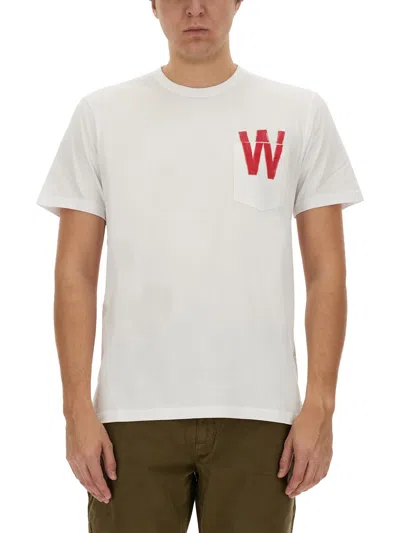 Woolrich T-shirt With Logo In Bright White