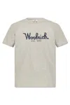 Woolrich Embroidered-logo Cotton T-shirt In Light Grey Melange