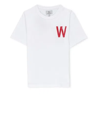 Woolrich Kids' T-shirt With Print In White
