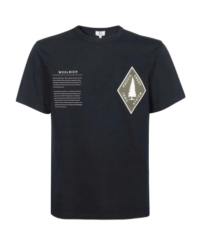 Woolrich T-shirt With Round Neck And Short Sleeves In Black