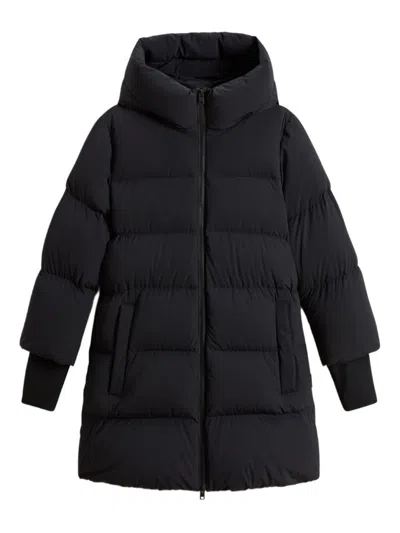 WOOLRICH TAILORED BLACK COAT WITH TRADITIONAL COLLAR