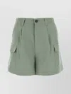 Woolrich Breathable Linen Viscose Shorts For Warm Weather In Green