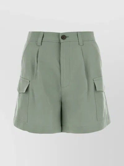 WOOLRICH TAILORED BLEND SHORTS WITH WAIST BELT LOOPS