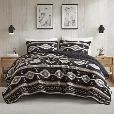 Woolrich Taos 3-pc Lightweight Quilt Set With Shams In Black
