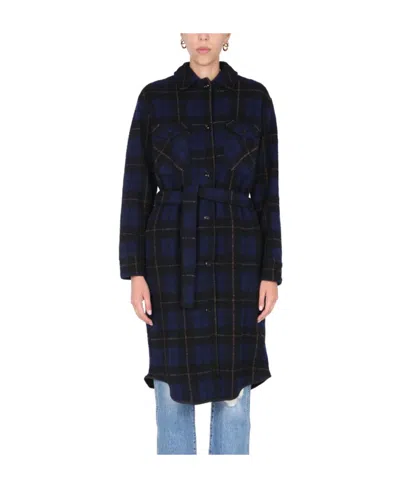 WOOLRICH WOOLRICH GENTRY CHECKED TIE-WAIST COAT