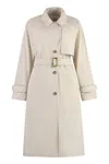 Woolrich Single-breasted Belted Trench Coat In Gray