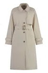 Woolrich Technical Fabric Trench Coat In Beige