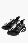 Woolrich Textured Leather Tech Runner Sneakers With Printed Logo In Black