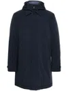 Woolrich Textured Navy Blue Padded Jacket In Blue