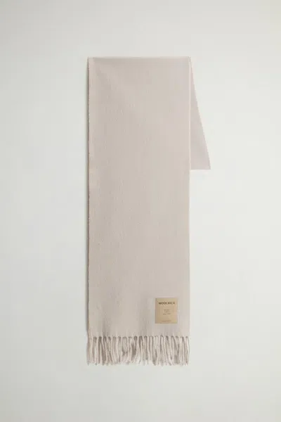 Woolrich Textured Wool Scarf In Dove