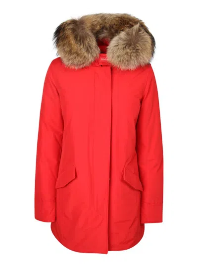 Woolrich Three-quarter Jacket In Red