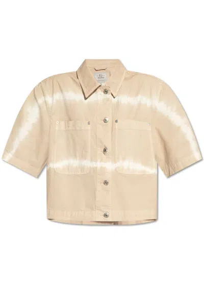 Woolrich Tie Dyed Cropped Shirt In Beige