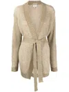 Woolrich Tie-fastening Knitted Cardigan In Nude