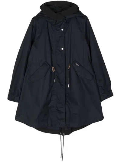 Woolrich Tied-waist Hooded Parka Coat In Black