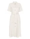 WOOLRICH TIED-WAIST MIDI DRESS