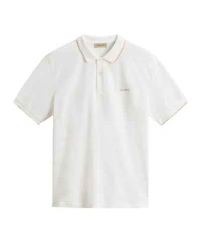 Woolrich Tipped Logo Polo Shirt In White