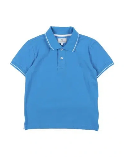 Woolrich Babies'  Toddler Boy Polo Shirt Azure Size 6 Cotton, Elastane In Blue
