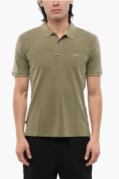 Woolrich Ton-sur-ton Embroidered Mackinack Polo In Green