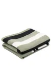 Woolrich Trail Logo-jacquard Blanket In Green