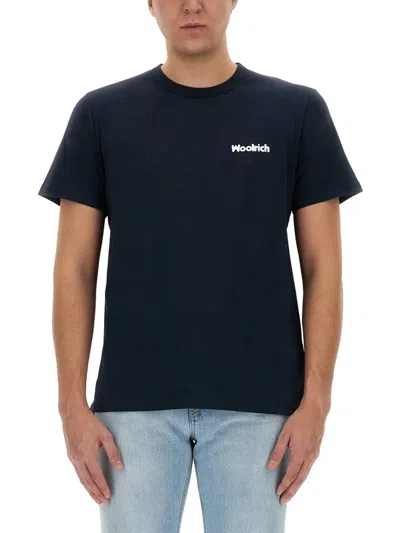 Woolrich T-shirt With Logo In Blue