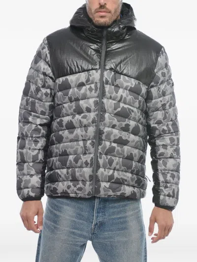 Woolrich Tundra Camouflage Quilted Jacket In Grey