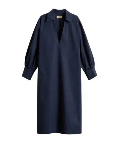 Woolrich Cotton Tunic Dress In Blue