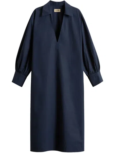 Woolrich Cotton Tunic Dress In Blue