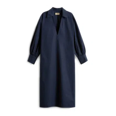 Woolrich Tunic Short Dress In Melton Blue