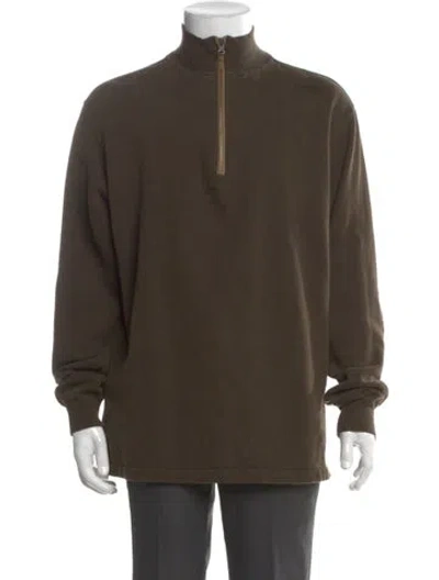 Pre-owned Woolrich Turtleneck Long Sleeve Sweatshirt In Green